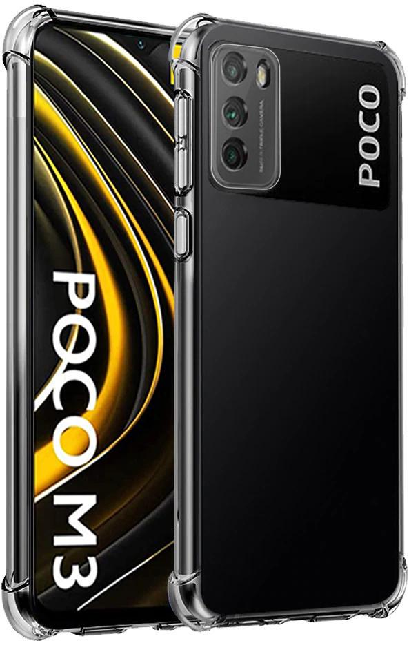 Прозрачный чехол UltraAir MultiCam для Xiaomi Poco M3 (усиленный углами) (19945)