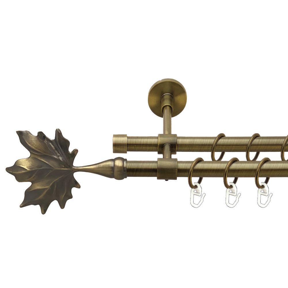 Карниз для штор Orvit Клен дворядний гладкий 16\16 мм 160 см Античний (00-00017059)