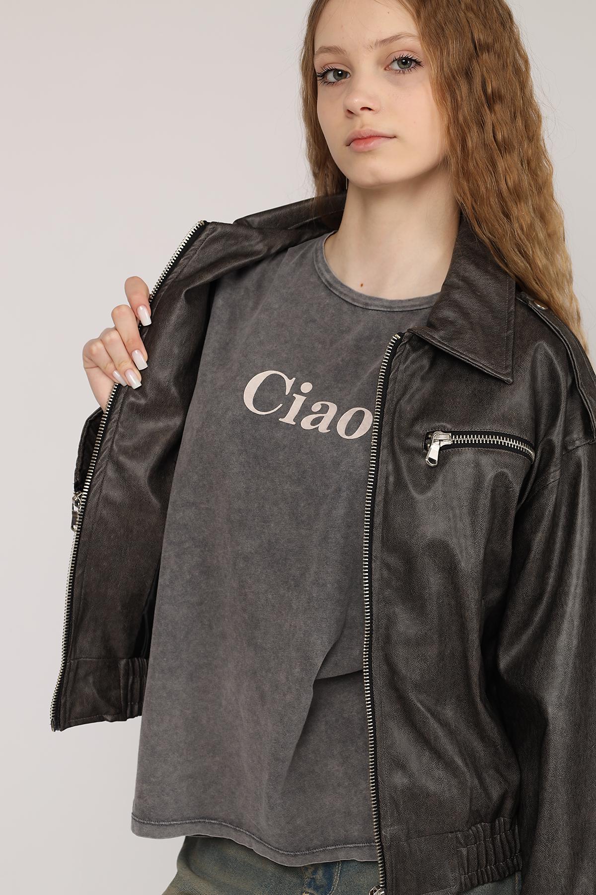 Бомбер жіночий ЦБ-00272387 р. 48 Сірий (28422048) - фото 5 Бомбер жіночий ЦБ-00272387 р. 48 Сірий (28422048) - фото 5