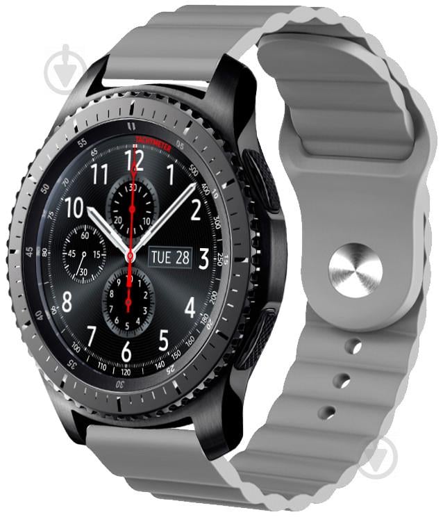 Ремешок силиконовый 22мм для Samsung Gear S3 | Galaxy Watch 46 | Galaxy Watch 3 45 mm LineS BeWatch Серый