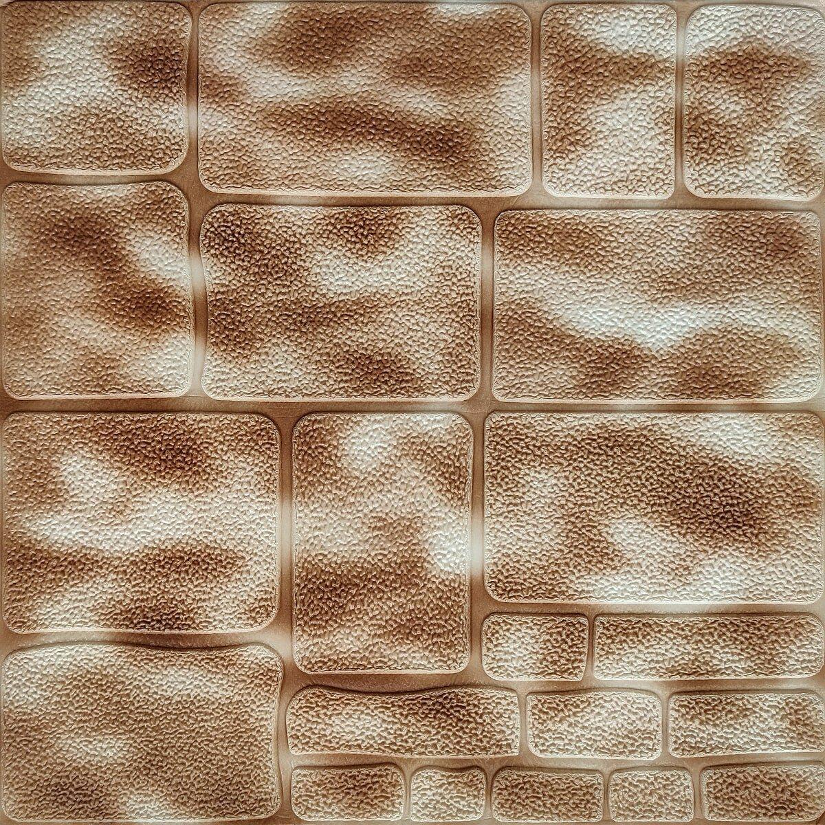 3D-панель Sticker Wall SW-00001352 самоклеюча 700х700х5 мм Коричневий (991943429)