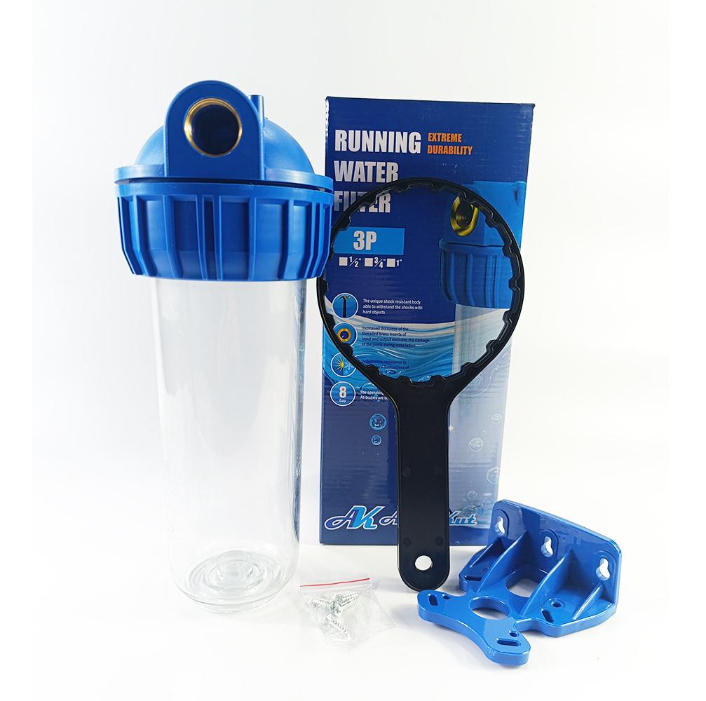 Колба для холодной воды Aquakut 3Р 10" 3/4" ключ и крепеж (104-041)