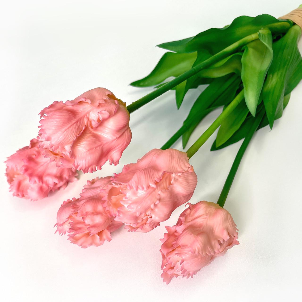 Искусственные тюльпаны латексные махровые 5 шт. Светло-розовый