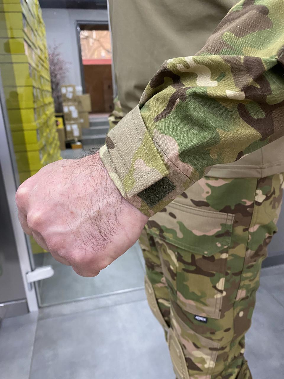Военная форма Attack убакс и штаны с наколенниками и налокотниками хлопок рипстоп XXL Мультикам (243607) - фото 5