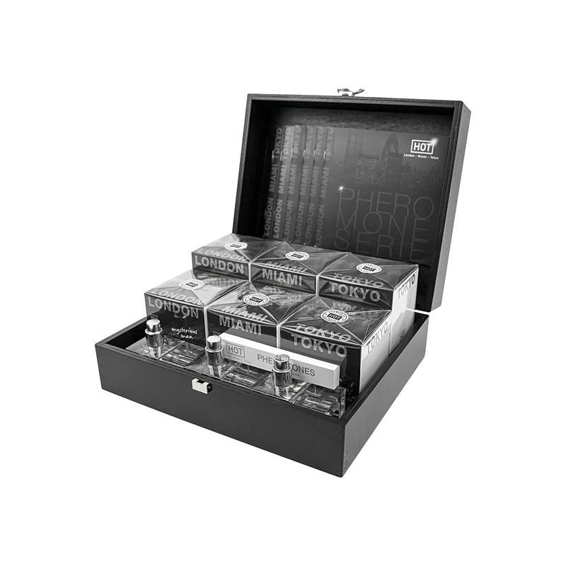 Валіза з духами чоловічими та тестерами Hot Pheromone Perfume man 30 мл