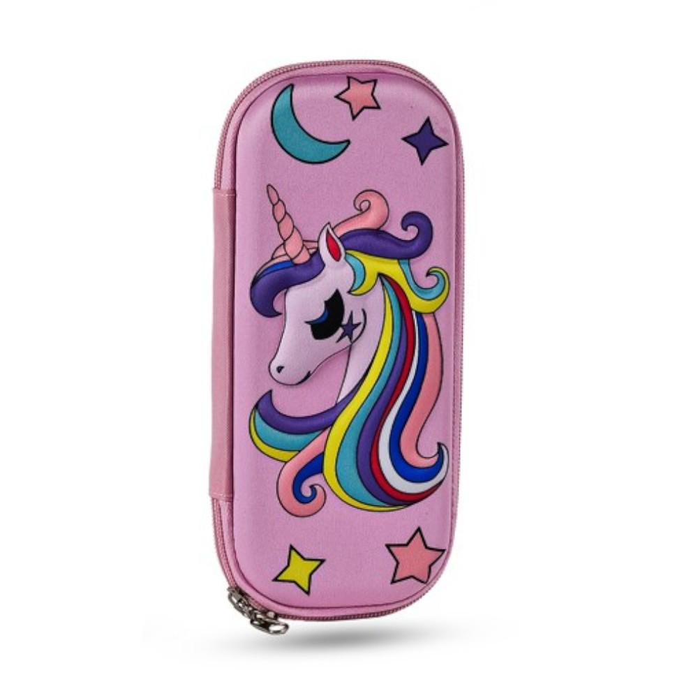 Пенал-книжка школьный Stenson Unicorn 3 10х22 см Розовый (R97926)