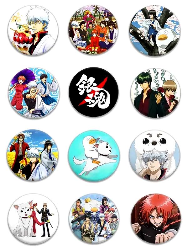 Комплект значков Аниме Gintama 12 шт. (NZN00008)