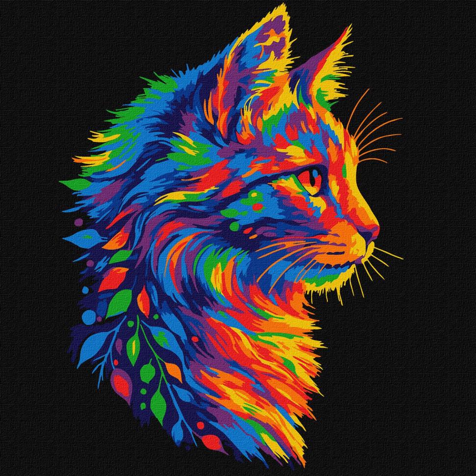 Картина по номерам Ideyka Яркий котик 30х30 см (KHO6822)