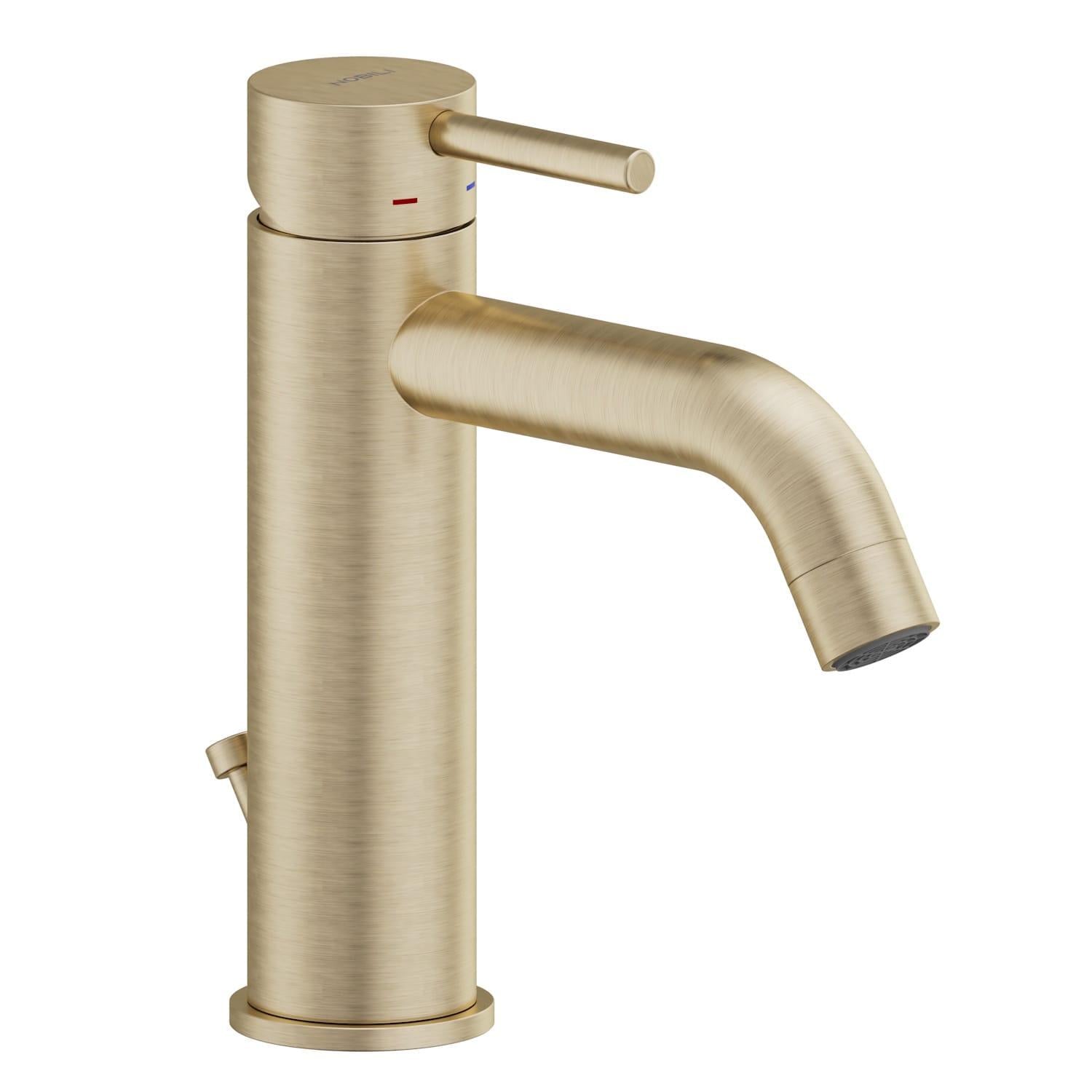 Смеситель для раковины Nobili Live с донным клапаном Золотой матовый (LV00118/15CGP)