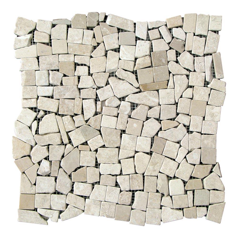 Мозаика из мрамора Матовая МКР-ХСВ хаотичная Beige Mix (000726)