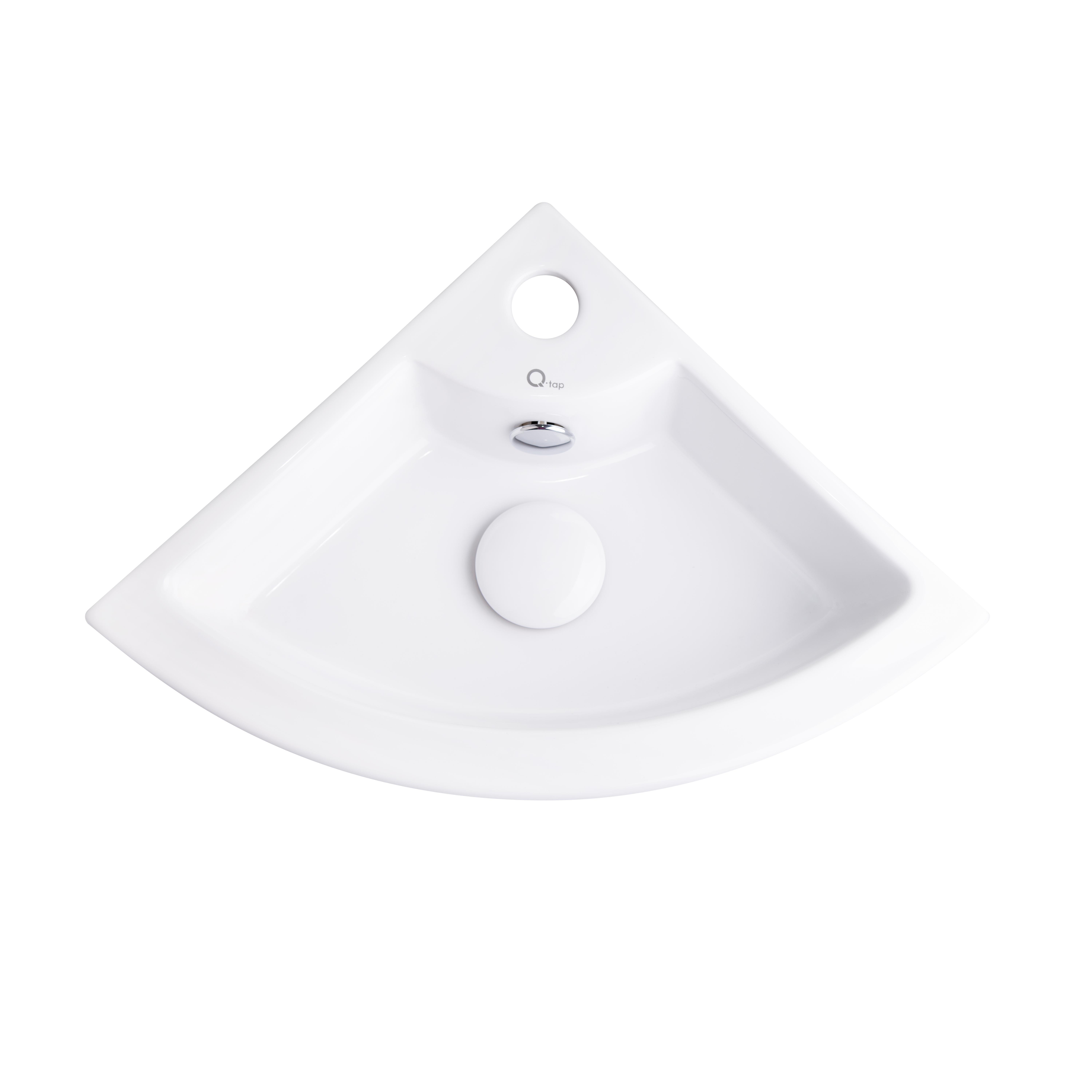 Раковина Qtap Kiwi з донним клапаном 435х310х125 мм White (QT0911K184AW)