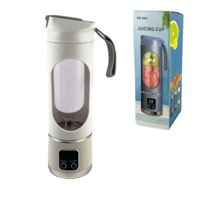 Блендер портативный аккумуляторный HS 860 для коктейлей/полосы дорожный 450 мл Белый (52392)