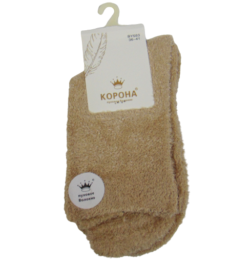 Носки велюровые пух Корона ВY583 р. 36-41 Бежевый (1976051645)