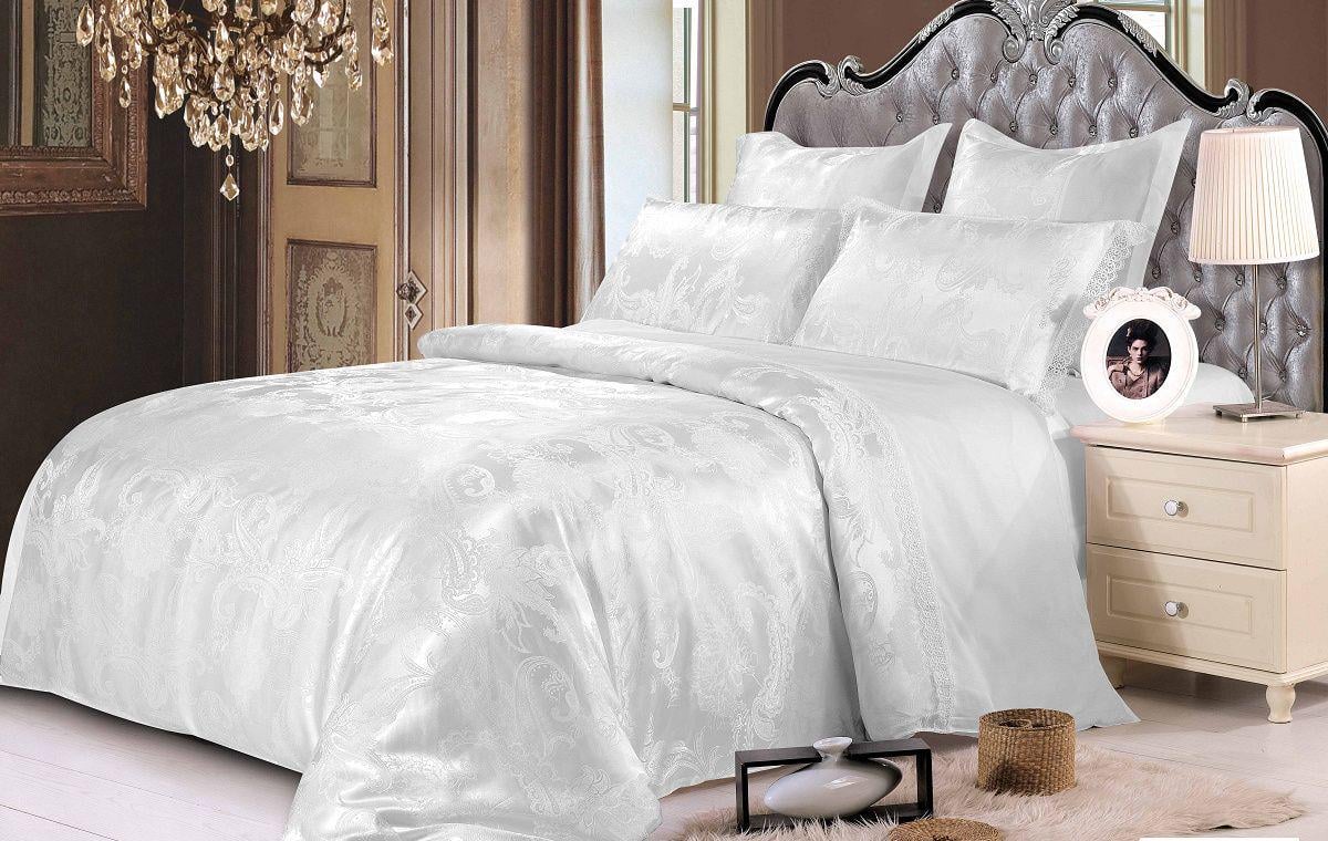 Комплект постельного белья Zastelli JQ10 жаккард полуторный 145х210 Белый