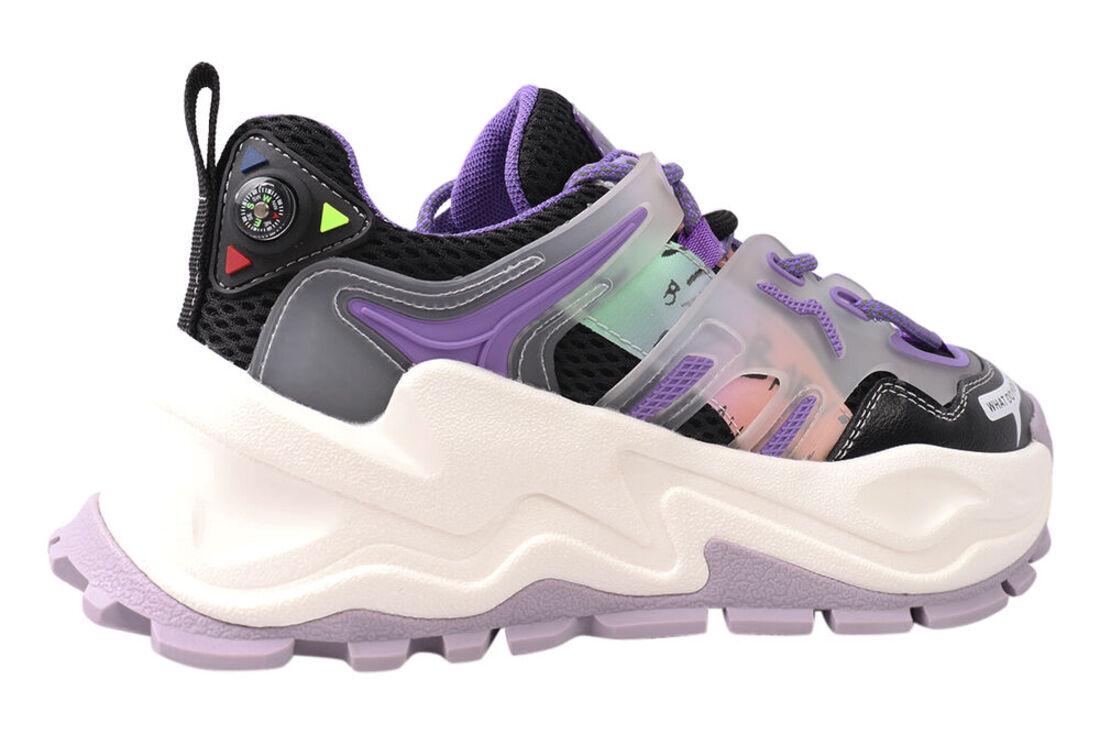 Кроссовки женские Li Fexpert из кожи на платформе на шнуровке р. 37 Разноцветный (580-21DK) - фото 4