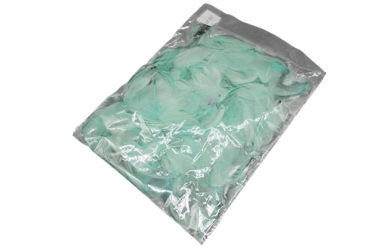 Пір'я декоративне натуральне 10 грам Бірюзовий (KR-047-5)