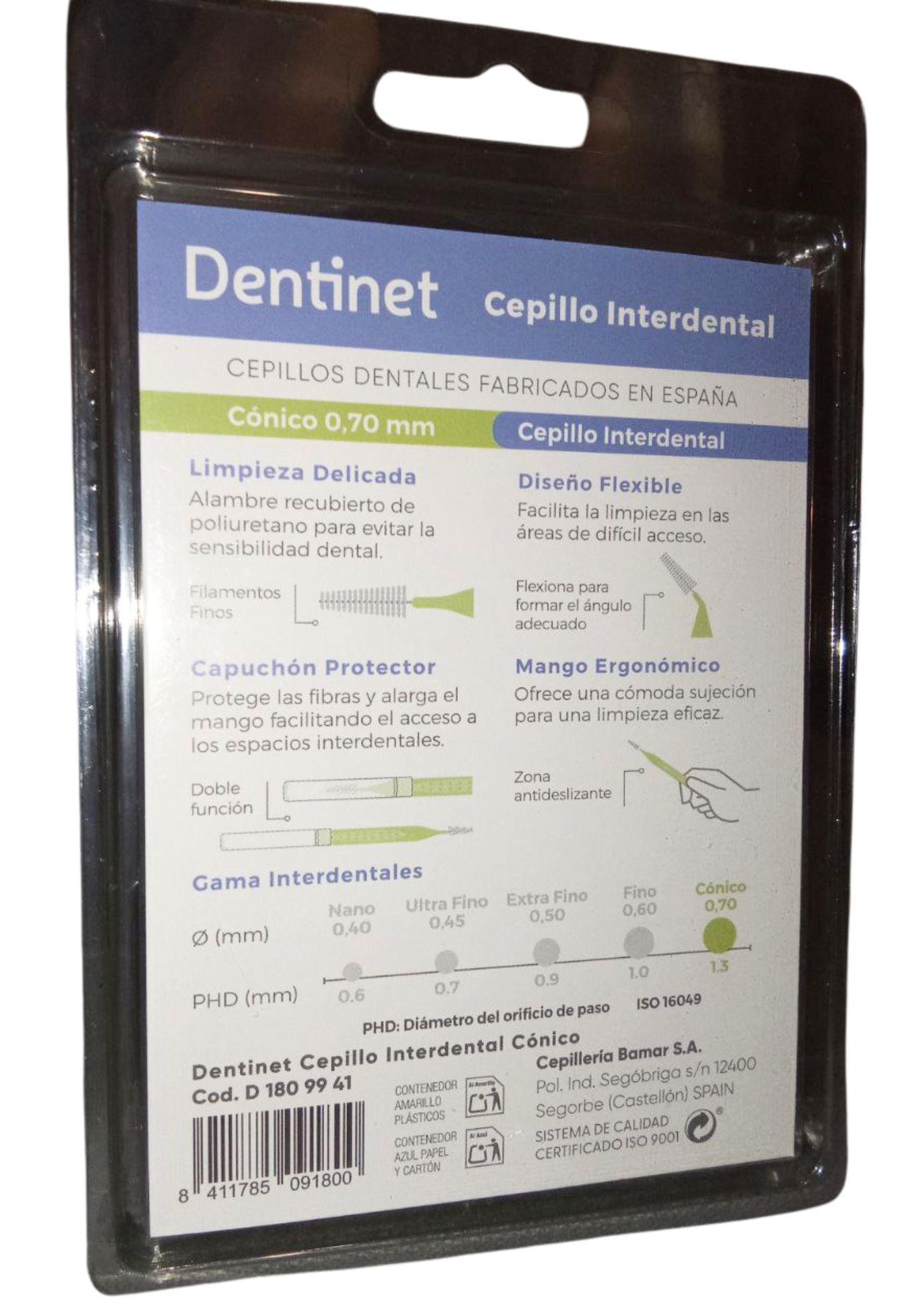 Набор межзубных ершей Dentinet Nano 0,70 мм/d 1,3 мм 6 шт - фото 4