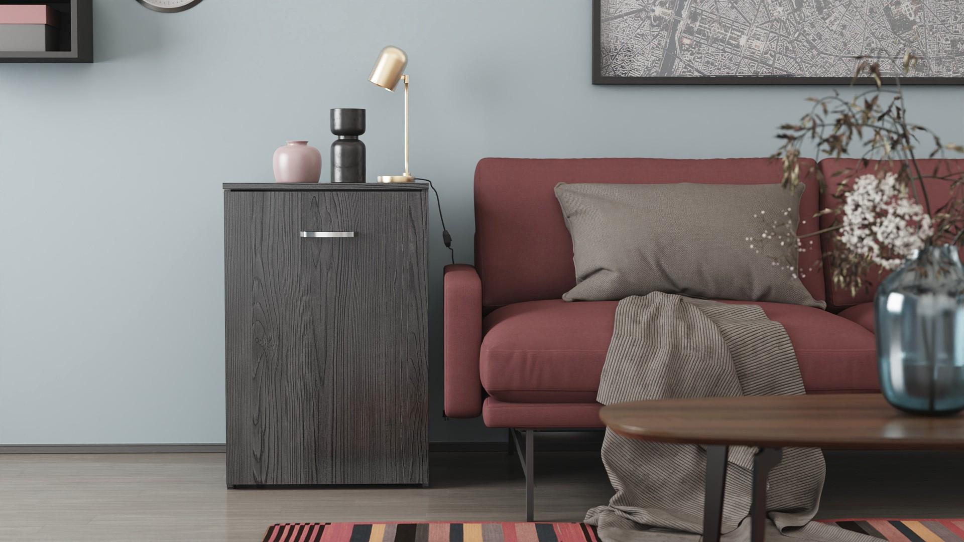 Стол-тумба трансформер Ferrum-decor Смарт 2/1 металл/ДСП 16 мм 750x1450x500 мм Черный/Бетон (FRD-105101) - фото 8