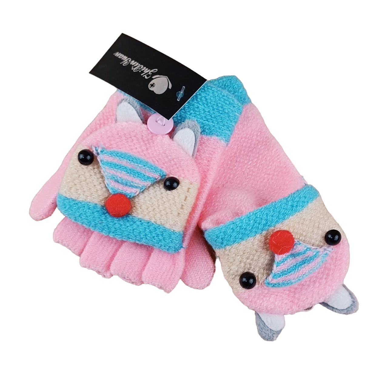 Перчатки детские Лисичка с накидкой 2-4 года Светло-розовый (47425)