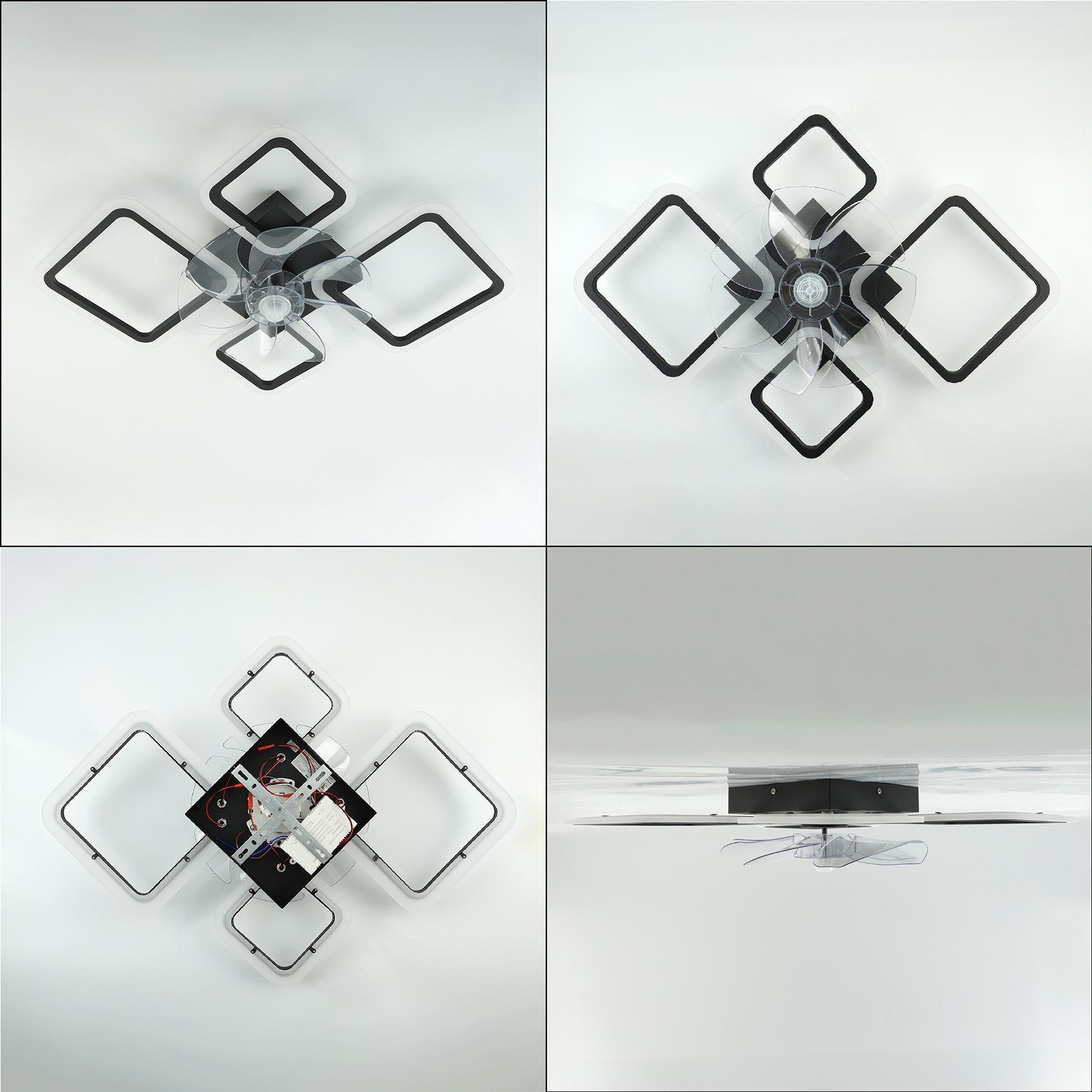 Люстра світлодіодна з вентилятором ESLLSE FAN OVAL 4S 70 Вт/18 Вт 760x560x120 мм Чорний (141-10588-01) - фото 3 Люстра світлодіодна з вентилятором ESLLSE FAN OVAL 4S 70 Вт/18 Вт 760x560x120 мм Чорний (141-10588-01) - фото 3