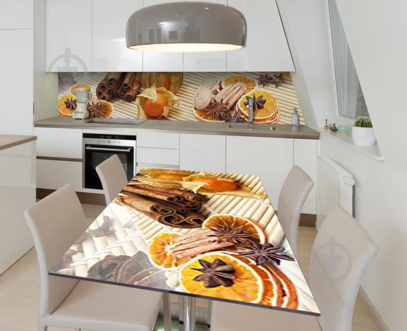 Наклейка 3Д виниловая на стол Zatarga «Физалис и специи» 600х1200 мм для домов, квартир, столов, кофейн, кафе