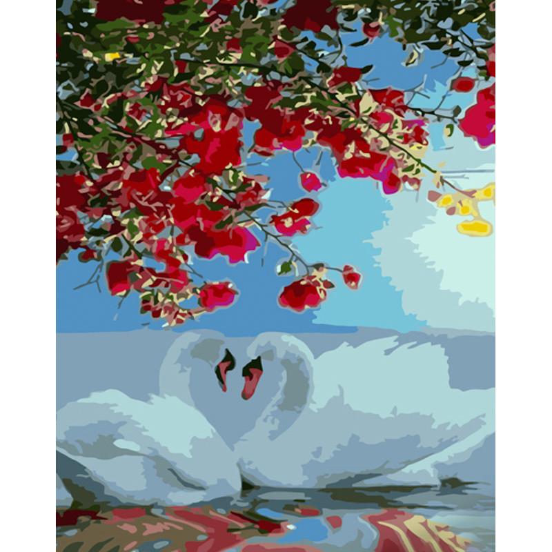 Картина по номерам Strateg Лебединая верность 40х50 см (GS950)