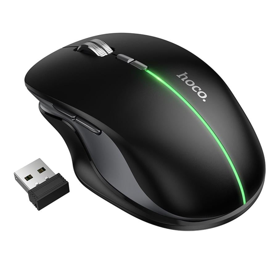 Комп'ютерна мишка бездротова Hoco GM40 Dixon RGB dual-mode rechargeable version Чорний (3001624114)
