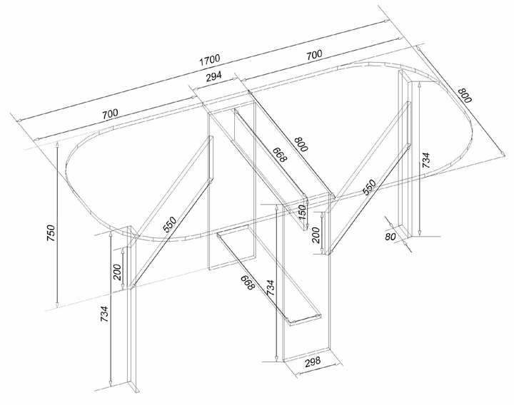 Стол-книга Континент 2 170х80х75 см Дуб аппалачи (27761255) - фото 3 Стол-книга Континент 2 170х80х75 см Дуб аппалачи (27761255) - фото 3