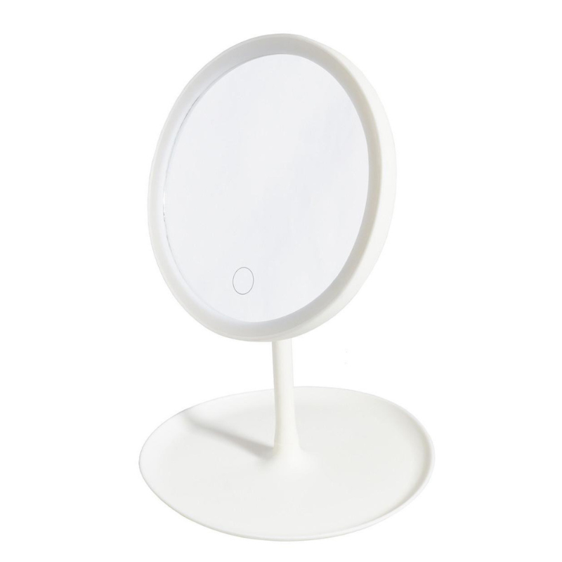Косметическое зеркало настольное с подсветкой с сенсорным управлением-3 режима подсветки Белый (5070904876)
