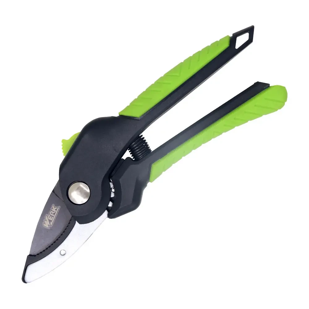 Секатор садовый Werk 81023 с шестеренчатым приводом и наковальней 215 мм