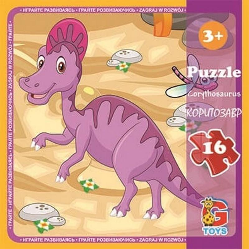 Пазлы детские картонные G-Toys Динозавры 16 эл. (IP-177-P-781)