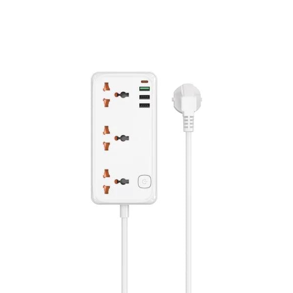 Сетевой удлинитель WIWU Wi-S005 Cube GaN 4000W 3xEU/3xUSB-A/USB-C PD 30W White (6977703654196)