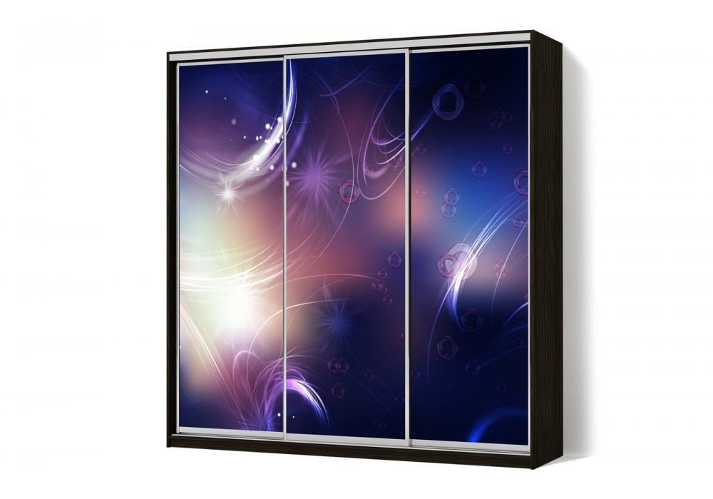 Шкаф-купе Luхe 3 двери ФМП/ФМП/ФМП рисунок Ab092 CLS-III 2400х2200х600 мм Венге магия (37698)