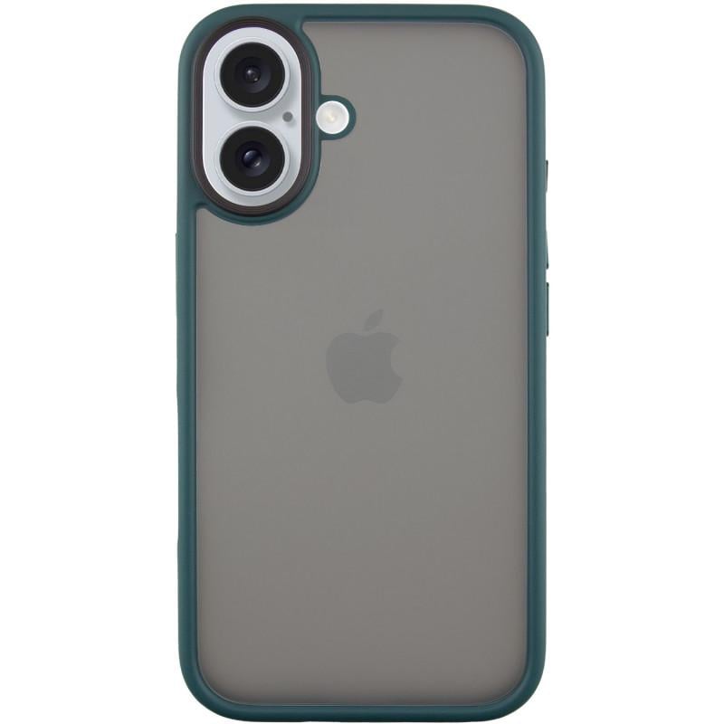 Противоударный TPU+PC чехол Metal Buttons для Apple iPhone 16 (6.1") Green