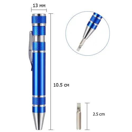 Отвертка прецизионная с 8 битами Blue (27918311) - фото 3 Отвертка прецизионная с 8 битами Blue (27918311) - фото 3