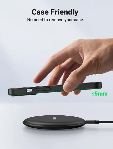 Зарядное устройство для Ugreen CD186 Wireless Charging Pad 15 W Черный - фото 4 Зарядное устройство для Ugreen CD186 Wireless Charging Pad 15 W Черный - фото 4