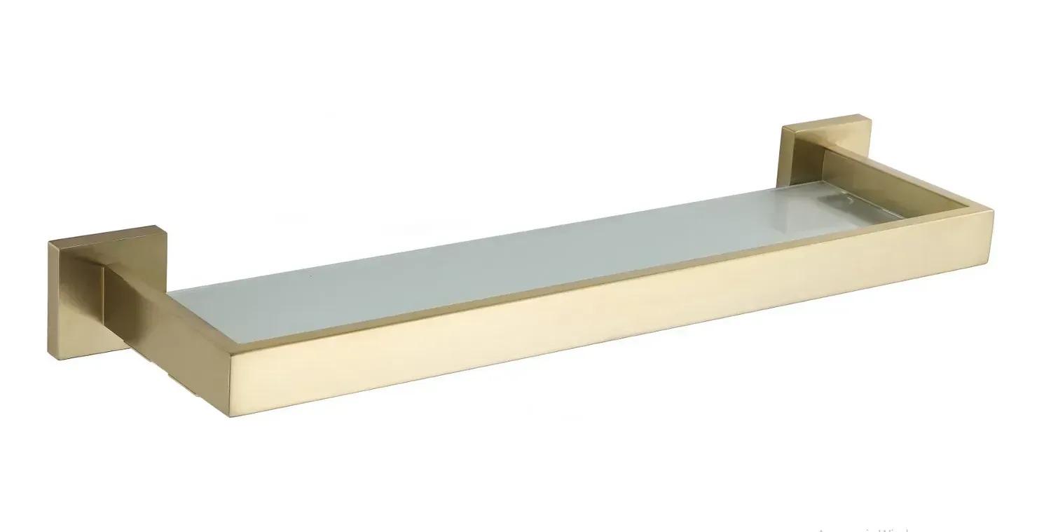 Полка в ванную VBI JUPITER BRUSH стекло 12x50 см Золотой (RM-VBI-040609BG)