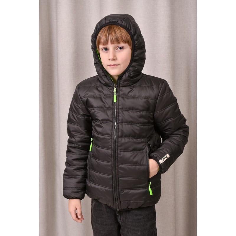 Куртка двухсторонняя 146 см Черный с салатовым (2724841085) - фото 9