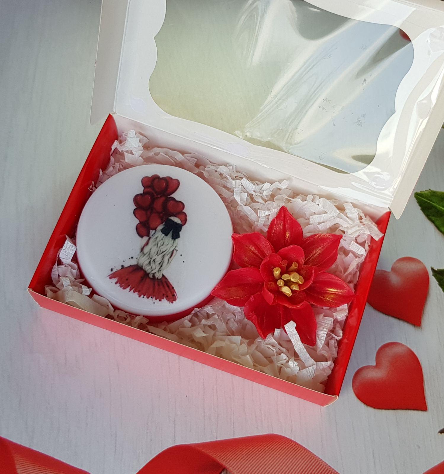 Мыло ручная робота Пуансетия подарочный набор (AS00020)