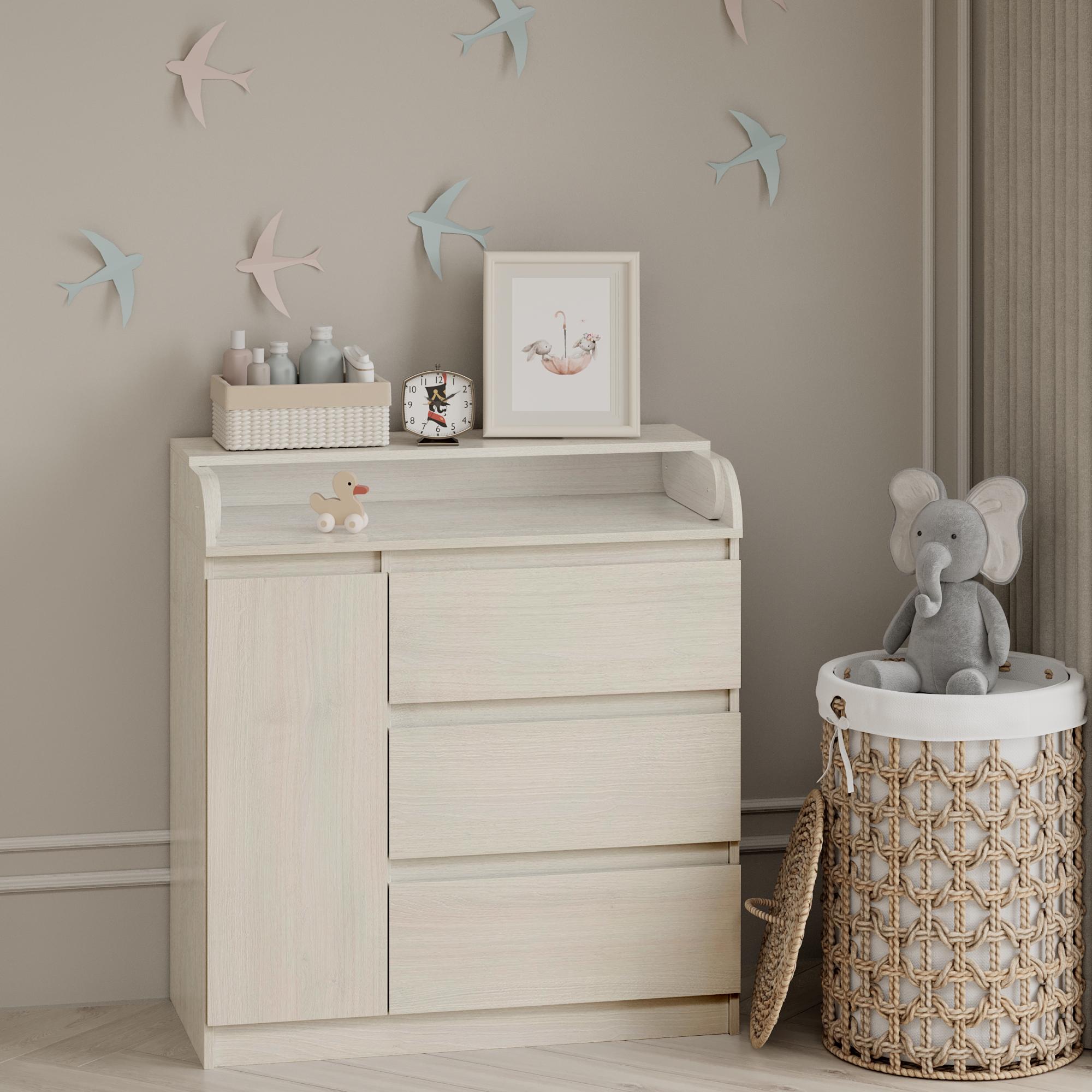 Комод пеленальный Line KPF3+1D 900x450x970 мм Шамони Светлый Комод пеленальный Line KPF3+1D 900x450x970 мм Шамони Светлый