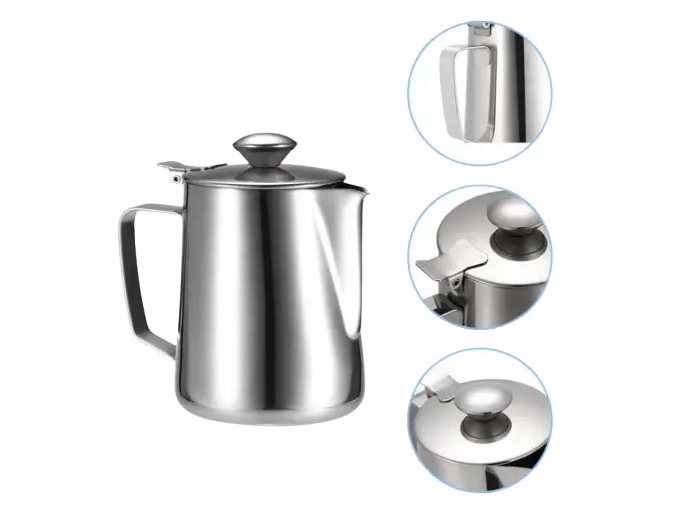 Молочник с крышкой Kamille 4386 из нержавеющей стали 600 мл - фото 4