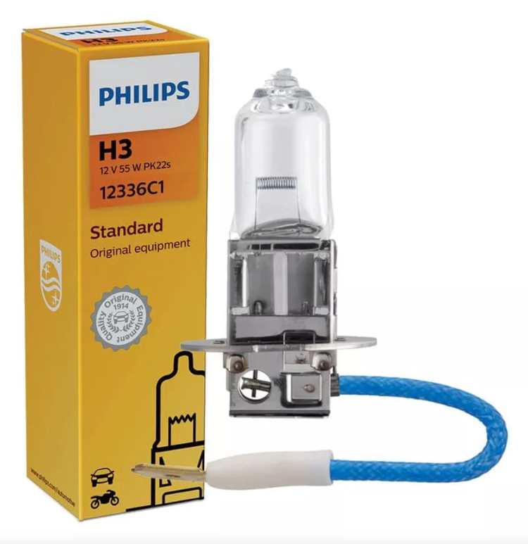 Автомобильная лампа PHILIPS H3 Premium 12V 55W +30%