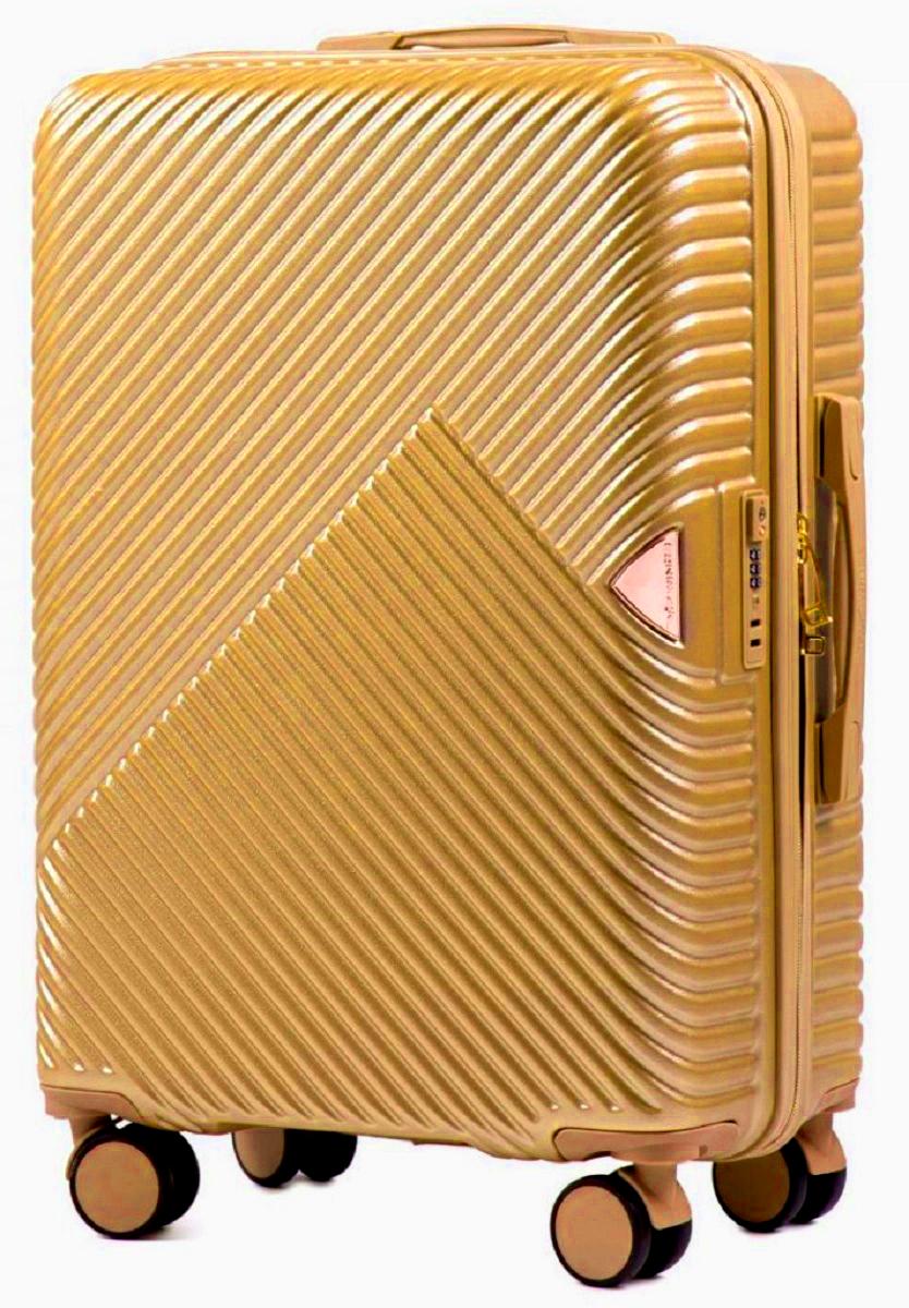 Чемодан пластиковый Wings wn01 средний Золотистый (Wp00618)