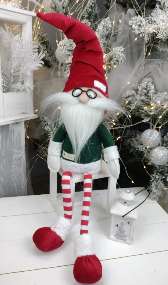 Новорічний Скандинавський Ельф 50 см Зелено-червоний (22393827)