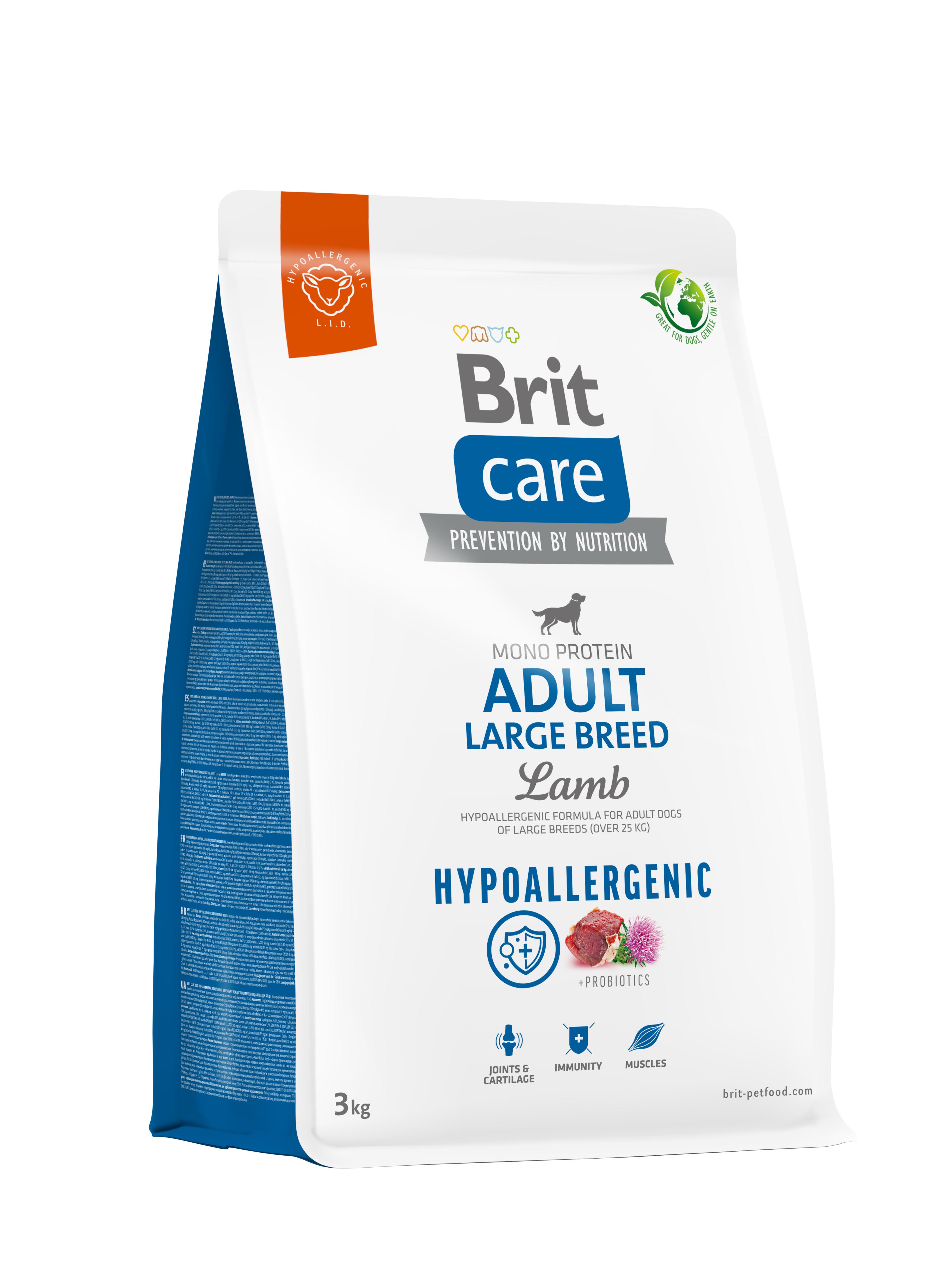 Корм для собак больших пород Brit Care Dog Hypoallergenic Large Breed гипоаллергенный с ягненком 3 кг (172221)