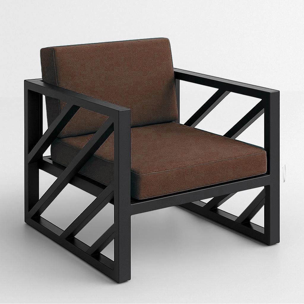 Кресло металлическое Tobi Sho Гранд/DV13 с подушками 750х700 ммх700 мм рогожка Коричневый/08 (DV13936)