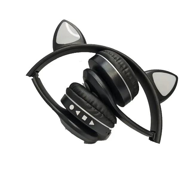 Навушники бездротові Cat Ear VZV-23M Bluetooth з RGB підсвіткою і котячими вушками Чорний - фото 2