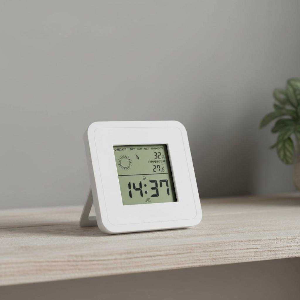 Термогігрометр кімнатний на батарейці з цифровим дисплеєм для вимірювання температури та вологості повітря всередині приміщення Білий (001858911)