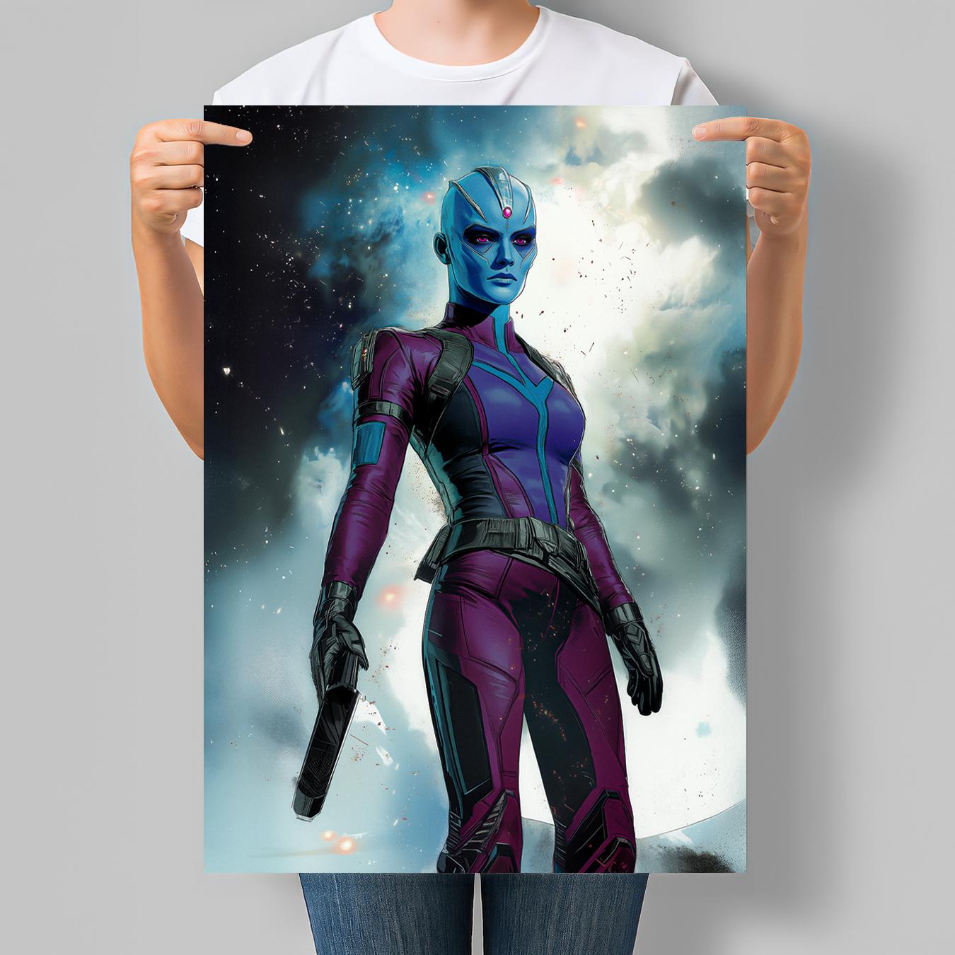 Постер супергероиня Marvel Небула Nebula Fan art Серия Superheroine Collection 30x42 см A3 без рамки (MAR06_A3)