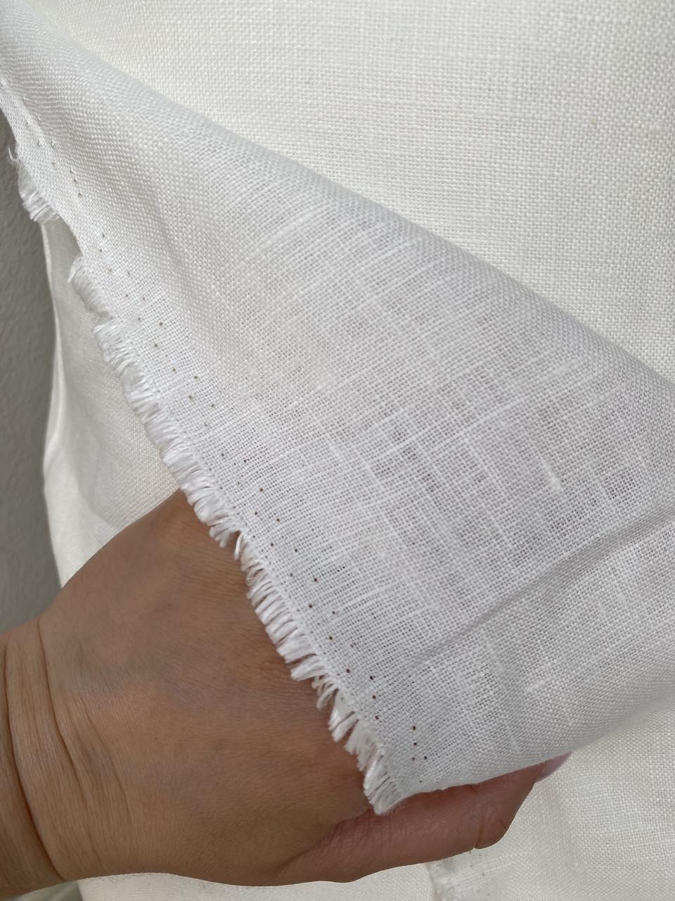 Ткань Linen Plus скатерна 100% лен Белый с молочным отливом 0/0 - фото 3